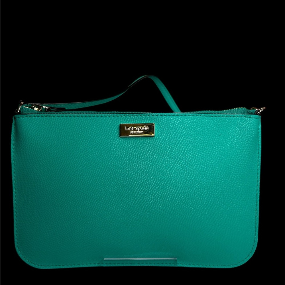 Kate Spade Green Clutch/Wristlet with Gold Hardware, Pre-loved